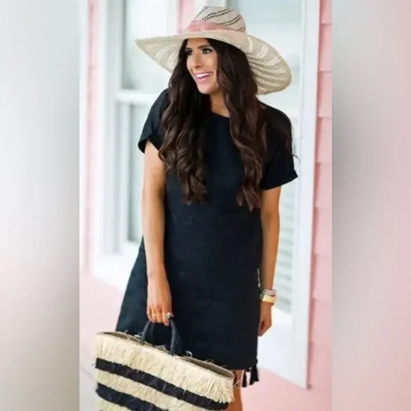 Madewell Embroidered Tassel Linen Tee Dress XXS(can likely fit up to M) - Picture 3 of 13